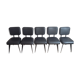 Set of 5 black industrial chairs - 1960s