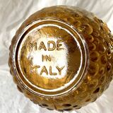 Genie bottle in amber yellow Empoli glass