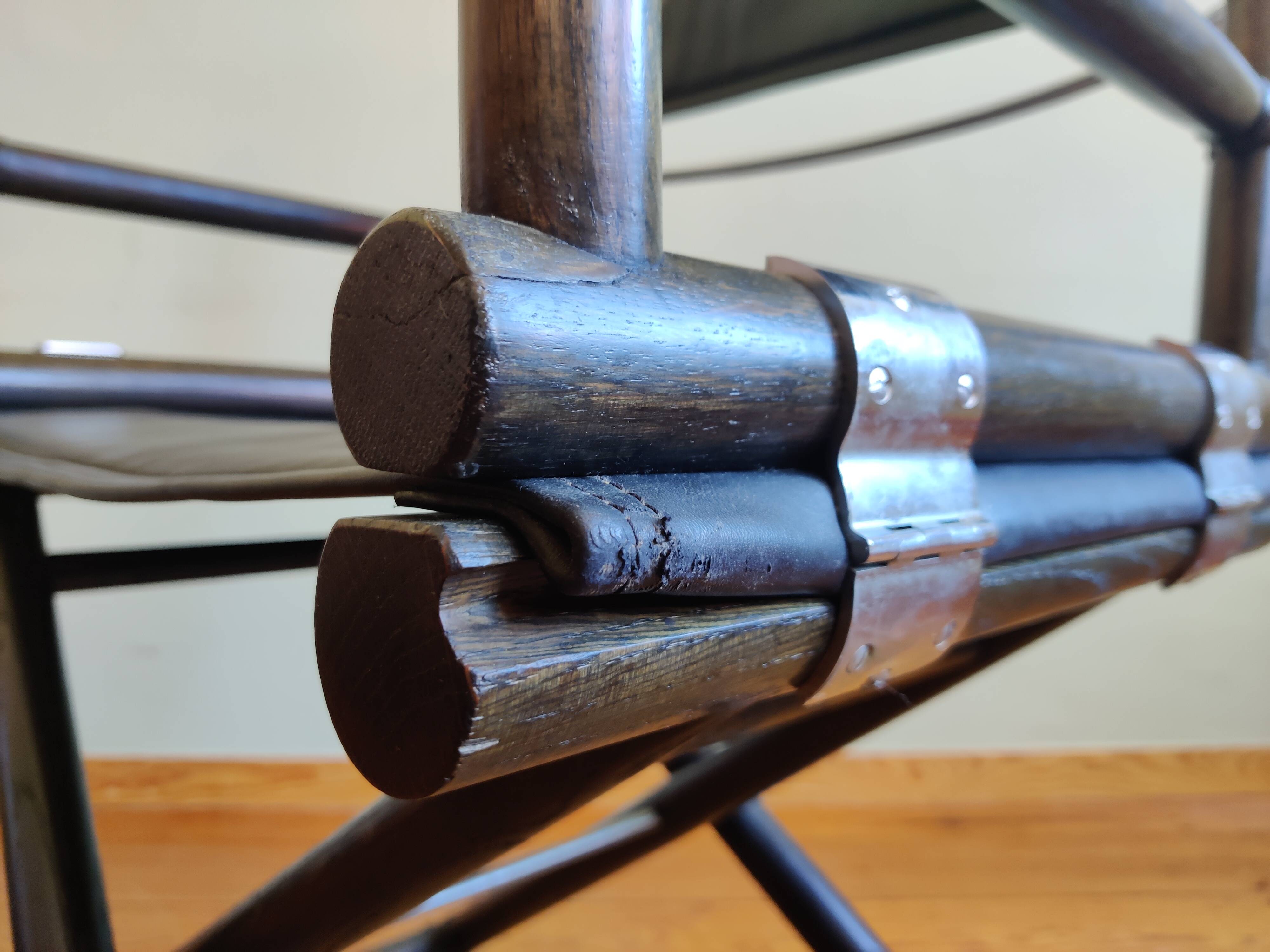 Vintage Safari Regiestühle X-Chair von McGuire, 50er Jahre, 4er Set