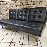 Vintage leather bench sofa 1970"