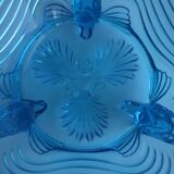 Rare Art Deco Glass Josef Inwald With Fish Feet Bowl-Gorgeous Rich Blue