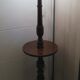 50s oak lamp lamp with hand-painted silk tablet and lampshade