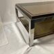 Table basse bicolore des années 1970 avec verre fumé d’après Willy Rizzo