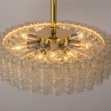Large Doria chandelier with frosted glass tubes, Germany, 1960s.