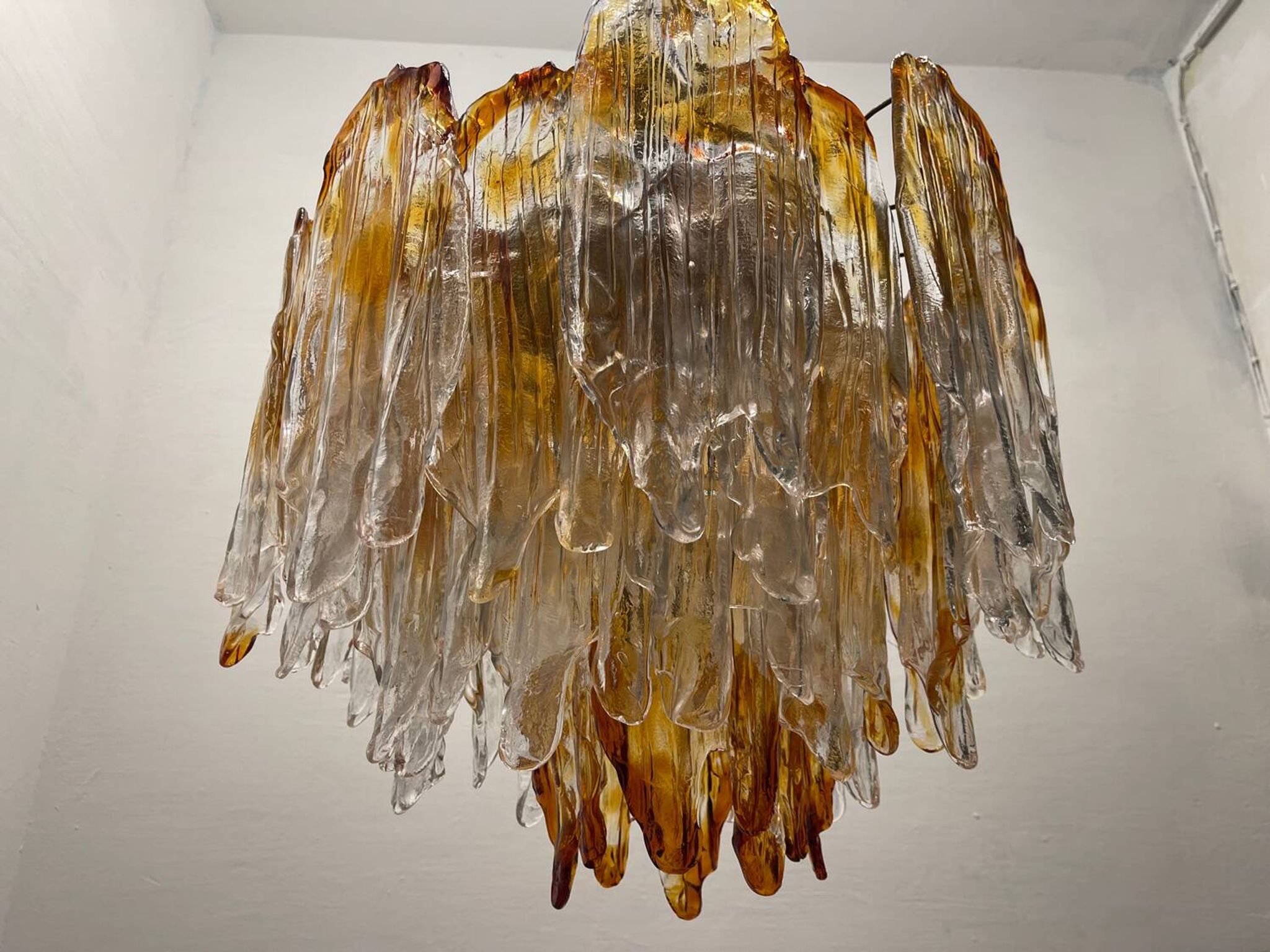 Large Murano Glass Chandelier 1970’s by Mazzega