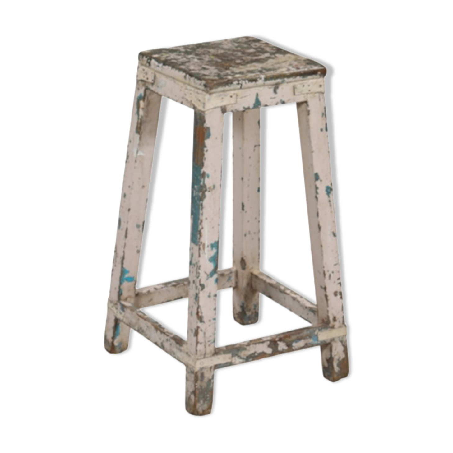 Stool top old teak patina of origin india 39x39x72cm