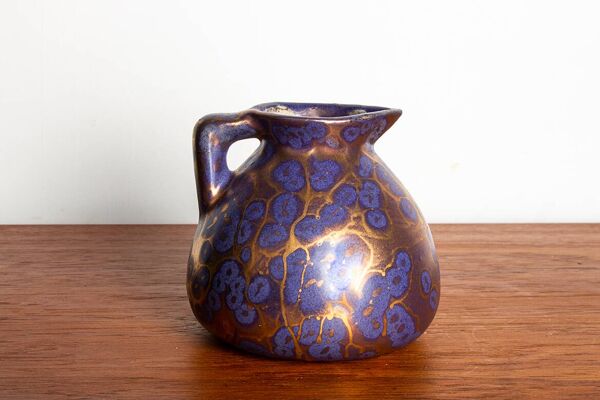 Vase, Art-Nouveau en céramique émaillée irisée violet par Léon Pointu 1910.