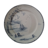 Flat plate HL Mouplot 33 rue de Paradis Paris Asian pattern diam 23 cm