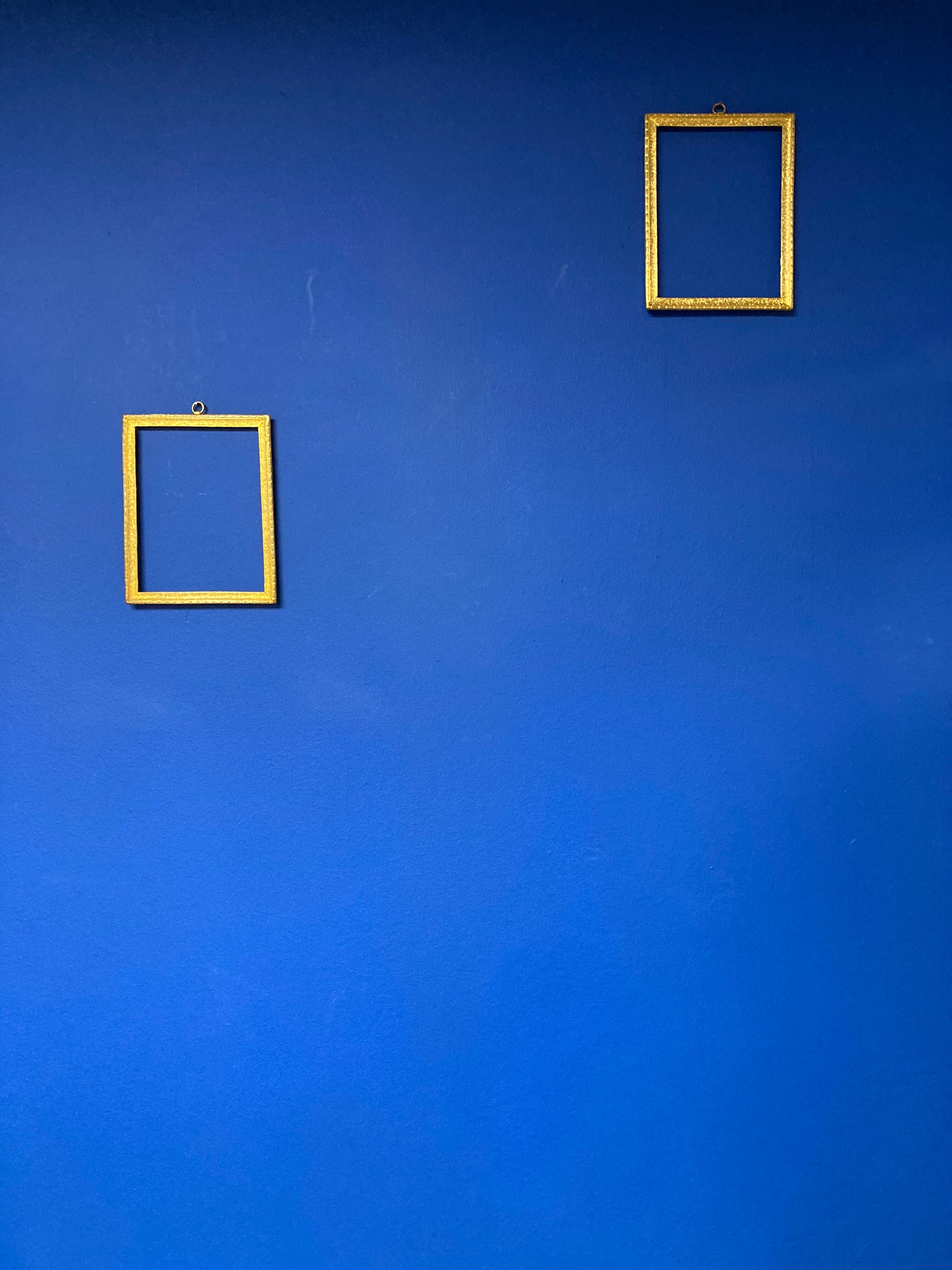 Pair of gold brass frames