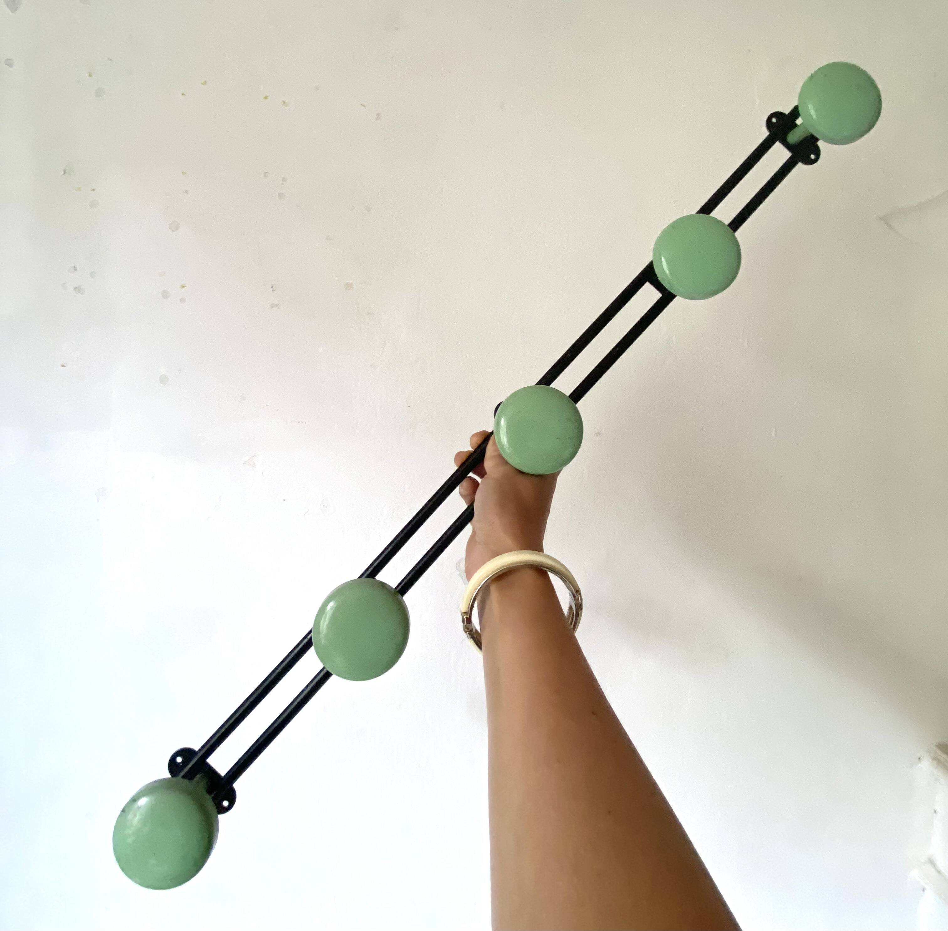 Vintage wall coat rack with 5 hooks