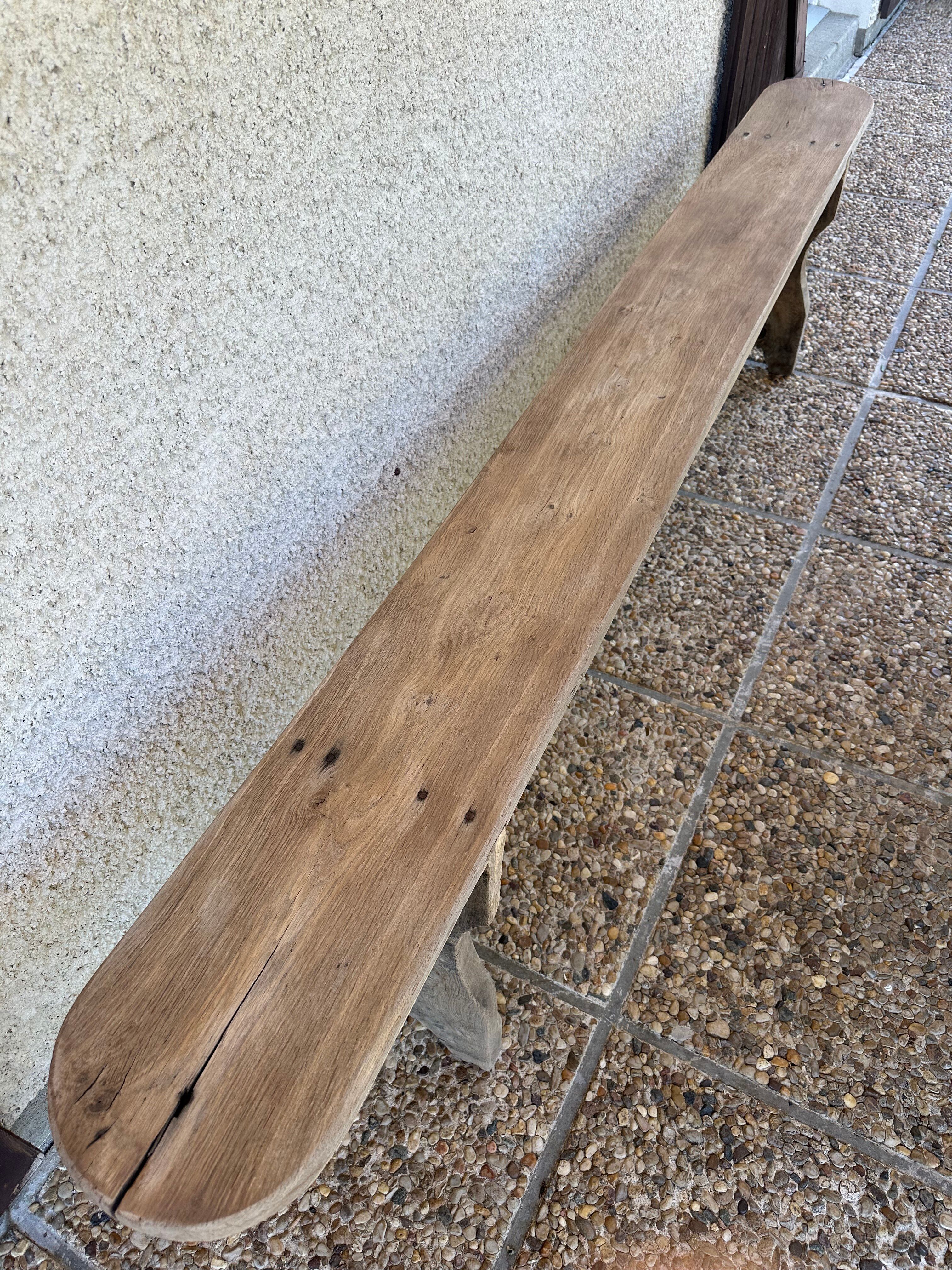Old oak farmhouse bench measuring 230 cm
