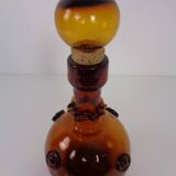 Italian amber glass decanter with stopper, 1960s
