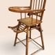 Chaise haute pour enfant en bois courbé