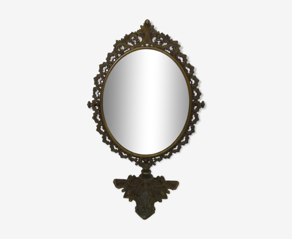 Ancien miroir de table en bronze, Louis XV