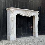Louis XV style fireplace in Carrara marble circa 1880