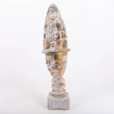 Sculpture unique en céramique émaillée sicilienne