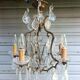 Rare antique brass and crystal cage chandelier with 5 lights from the 20th century - CONDITION OF THE MARKET GAU?