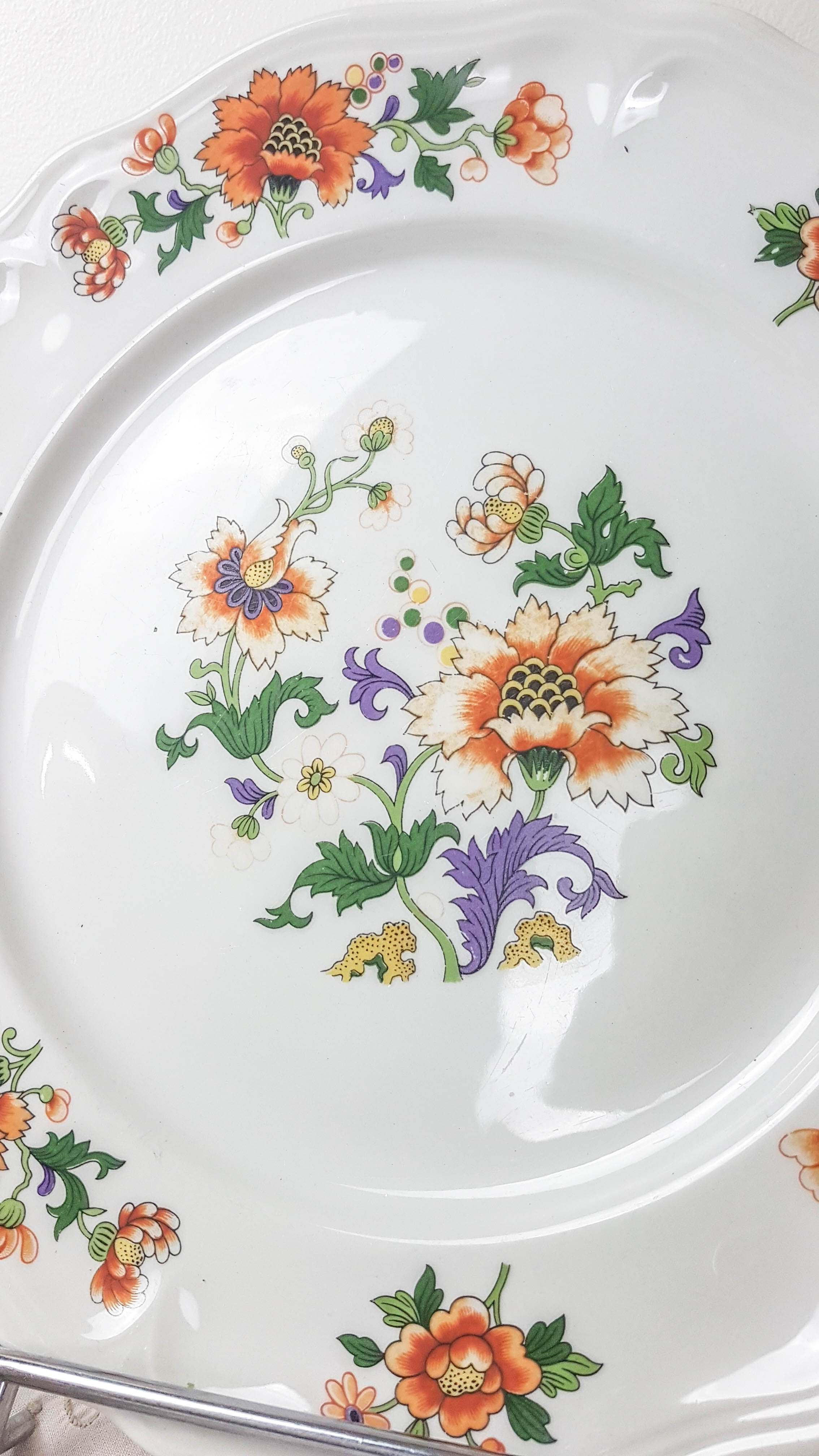 Table service in vintage earthenware Mills of Wolves "ORCHIES" 44 pieces