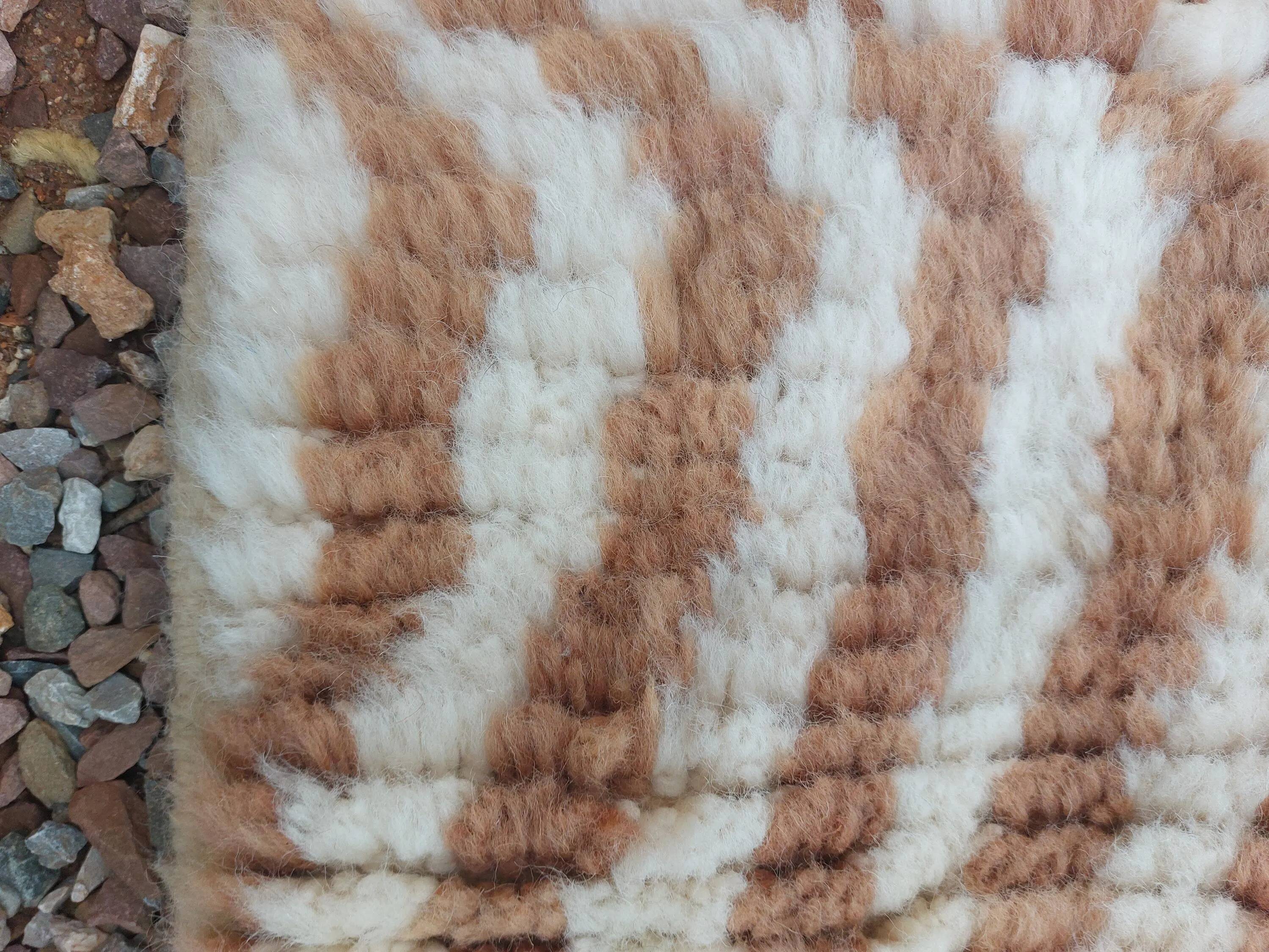 Handmade Moroccan wool rug, 250cm x 150cm, unique piece.