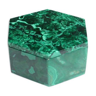 Boîte hexagonale en malachite années 70