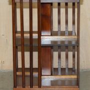 Sheraton Revival rotating library table in walnut and satin wood.