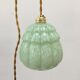Art deco walking lamp in green clichy glass
