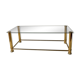 Table basse verre et métal doré