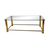 Glass and gilded metal coffee table