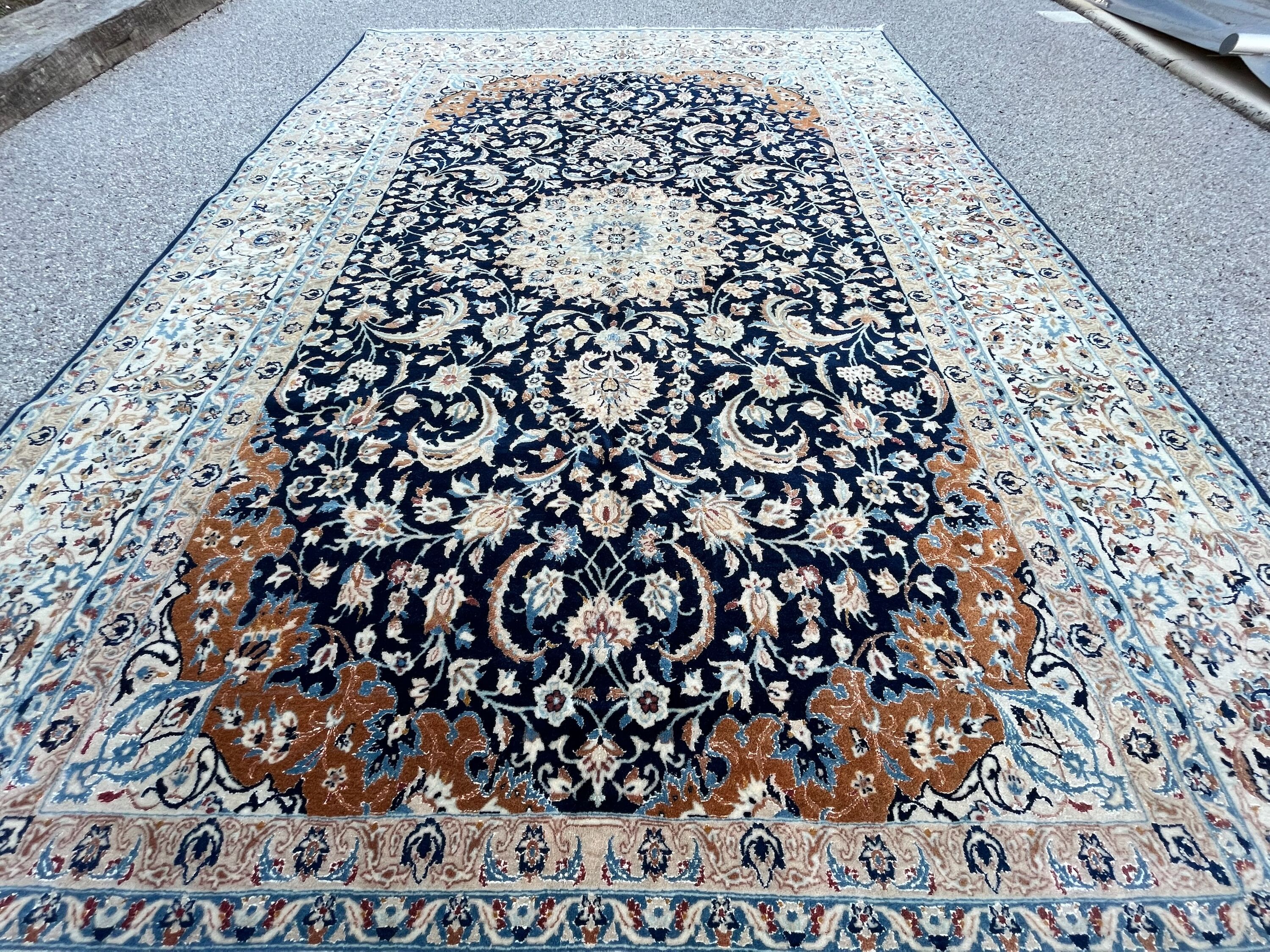 Persian carpet nain wool and silk circa 1960
