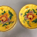 2 old St Clément yellow flower plates