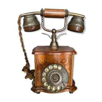 Téléphone cadran vintage fleurs