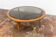 Scandinavian Teak Round with Glass Top Coffee Table 1960's.