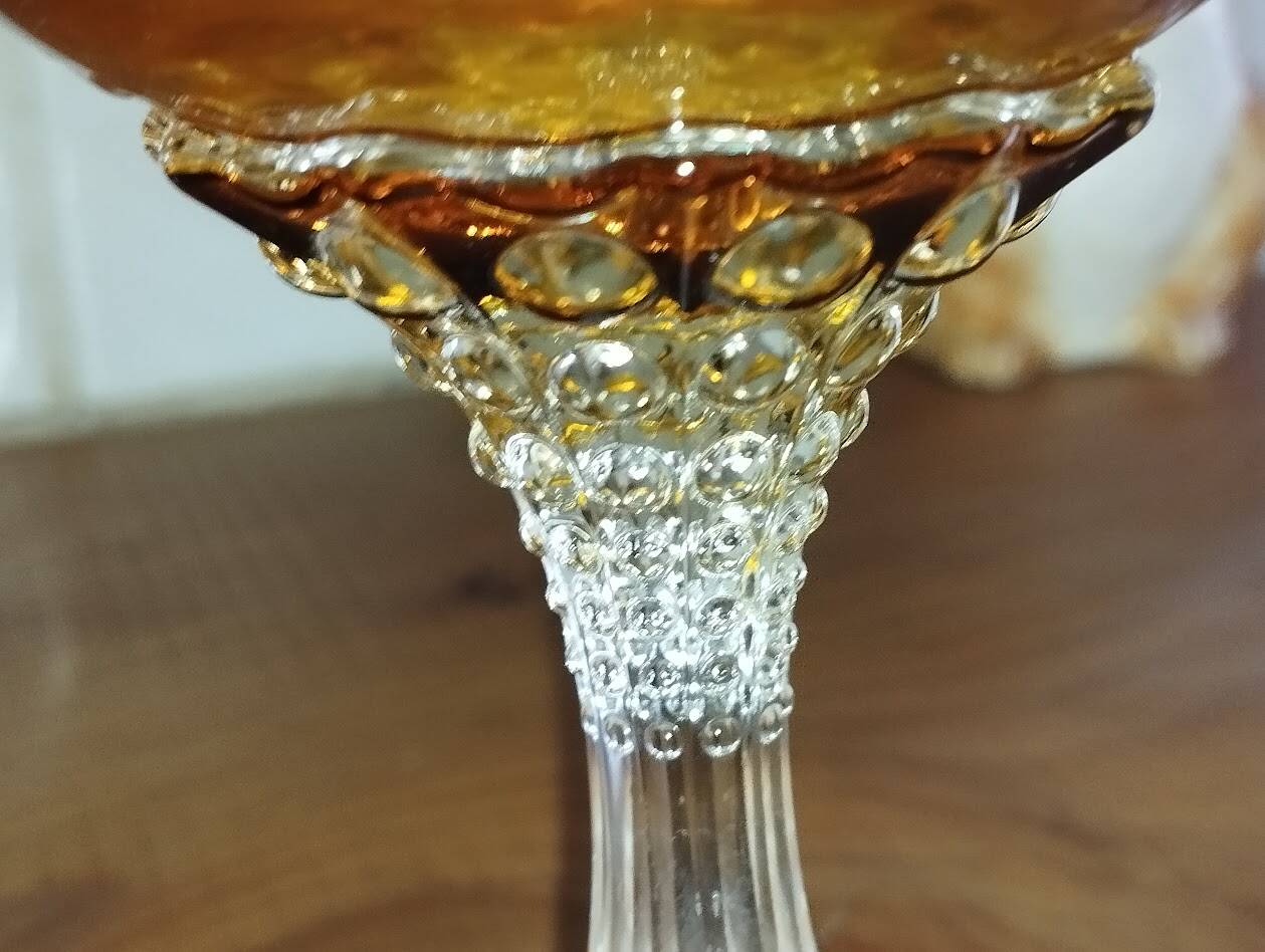 Empoli vase in amber blown glass – Italy, 1960s