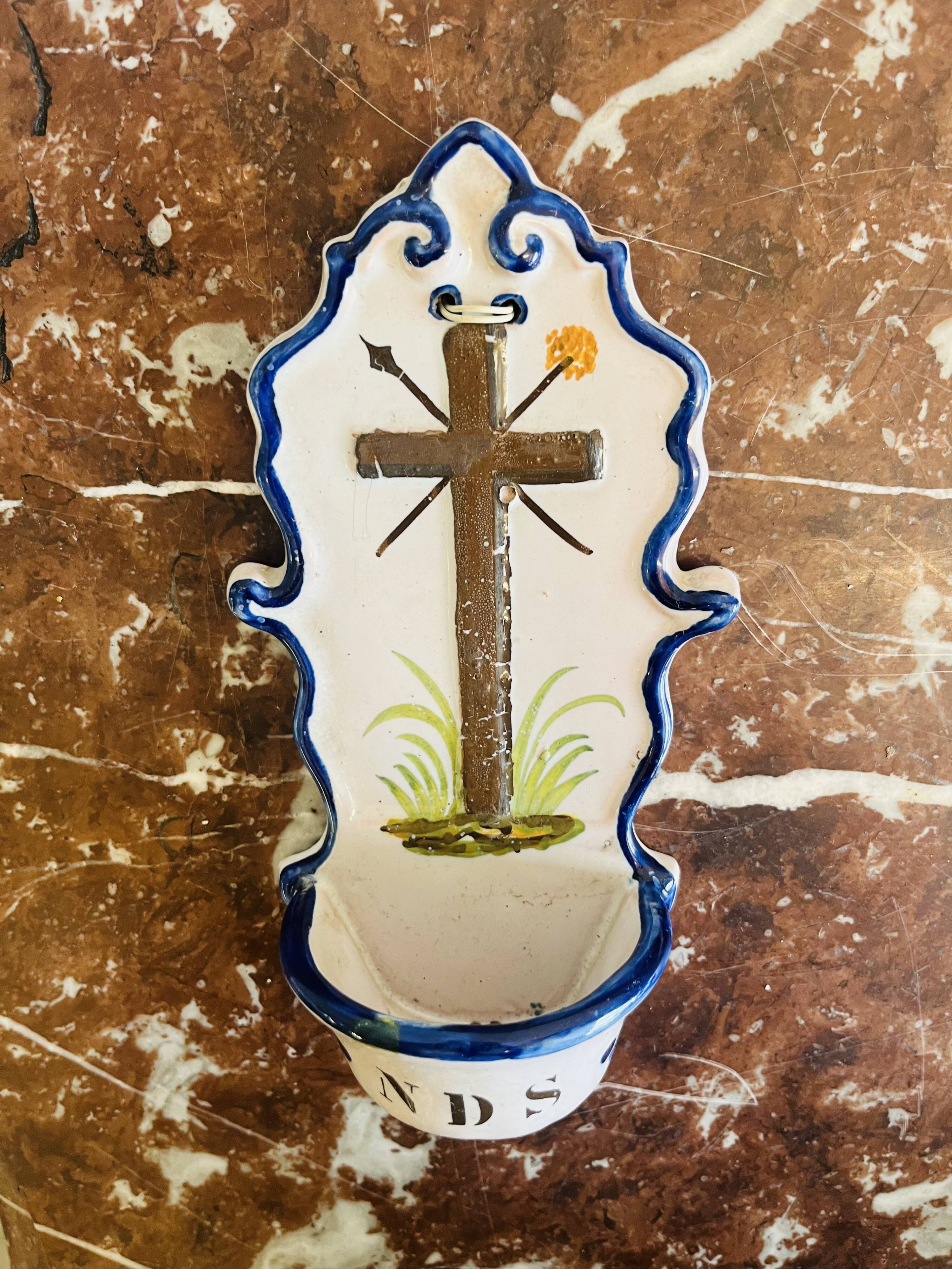 Old earthenware wall stoup – 20th century