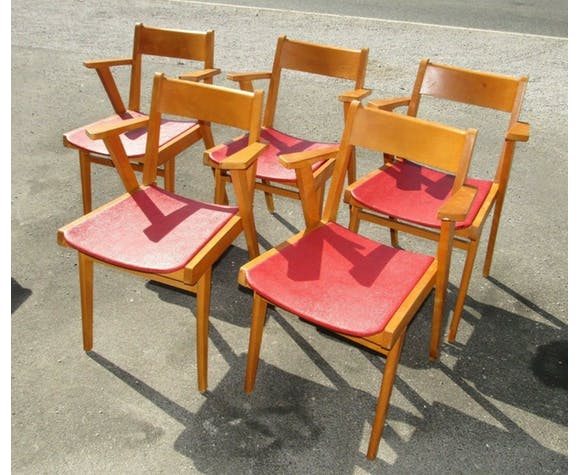 Lot of 8 Scandinavian style chairs Danish 60s-70s