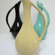 Three ceramic enamels design 60s soliflores black yellow green