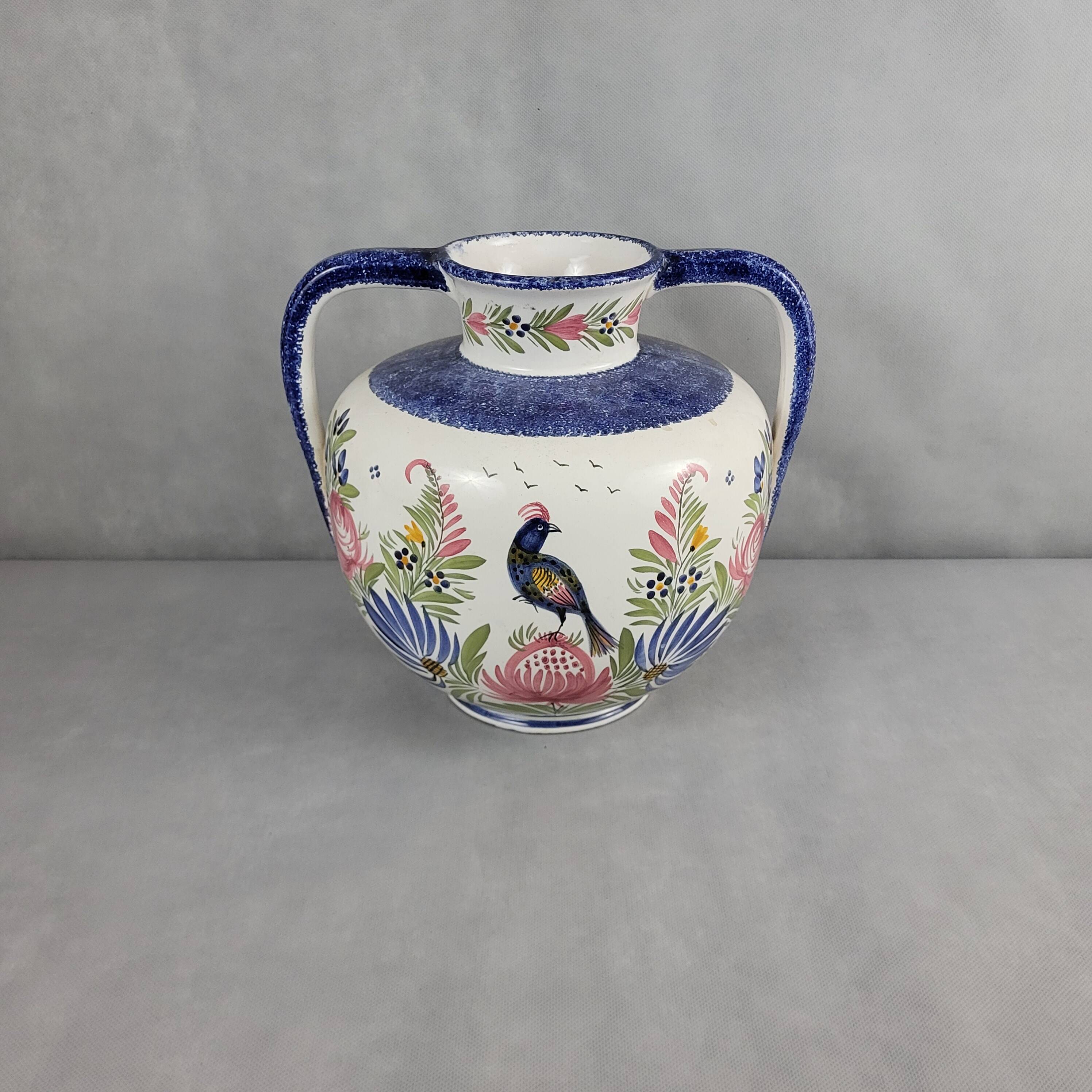 XXL ball vase in Quimper HB earthenware