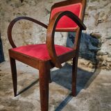 Pair of French Art Deco armchairs in beech, 1930s