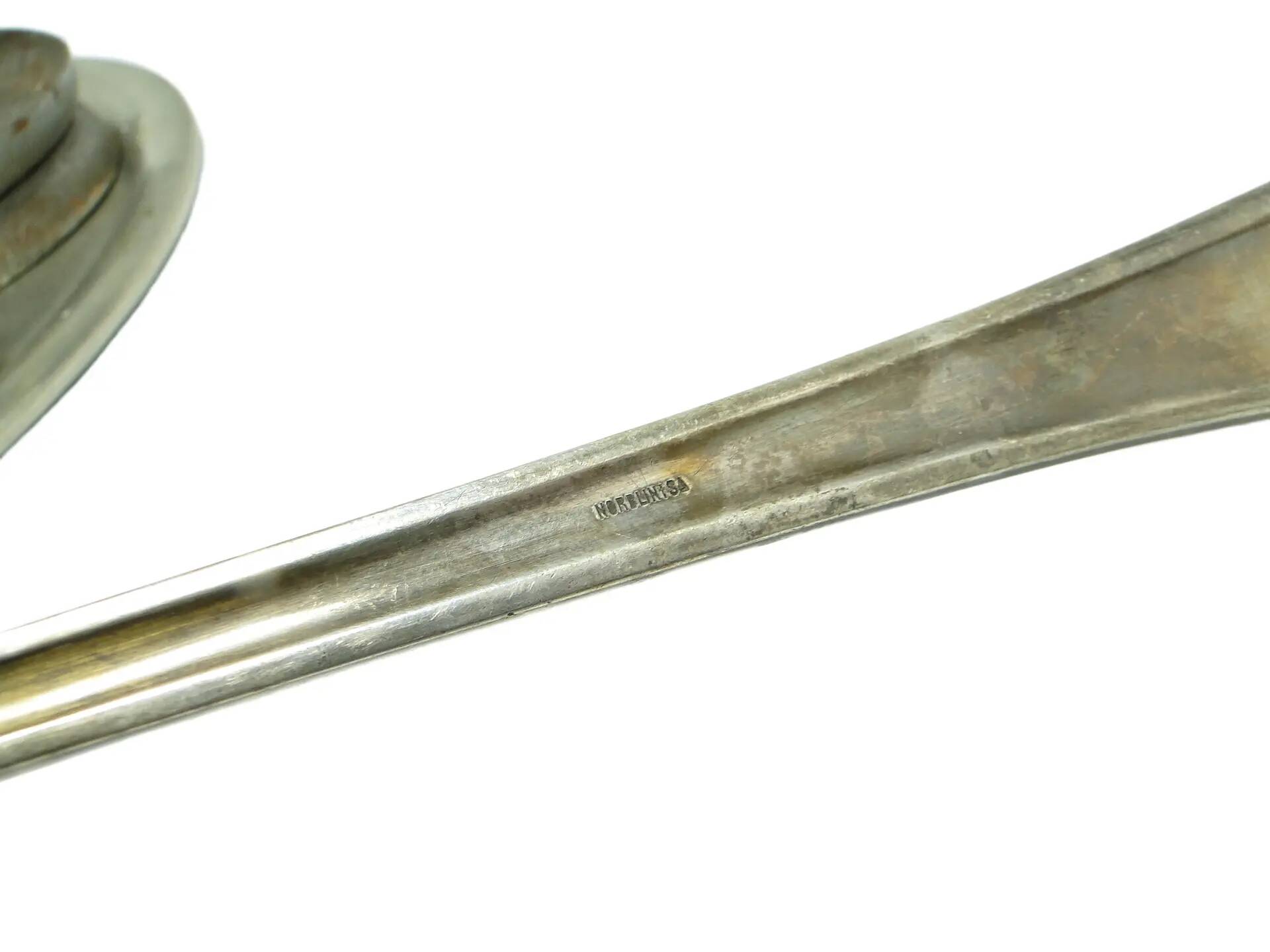 Borówka ladle, Art Nouveau / Art Deco, silver-plated brass, Norblin, Poland, 1920s.