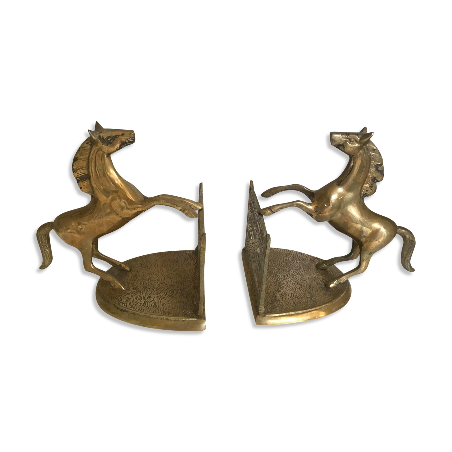 Pair of vintage brass bookbands