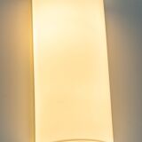 Pair of large opaline glass wall lights in brass designed by Limburg, Germany.