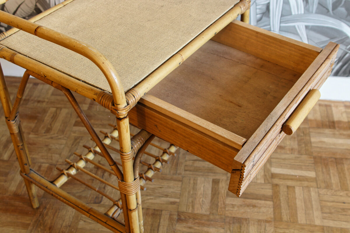 Rattan bedside table