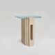 Travertine - Glass side table "LLOYD"