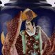 Antique ceramic vase with floral decoration, Japan, early 20th century.