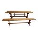 Oak monastery table with 2 original benches