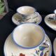 Set of 4 handmade cups and saucers – Hand-painted – Izni style