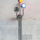 Goffredo Reggiani lamp for Reggiani, double ignition, coloured lights, Italy, 1960s