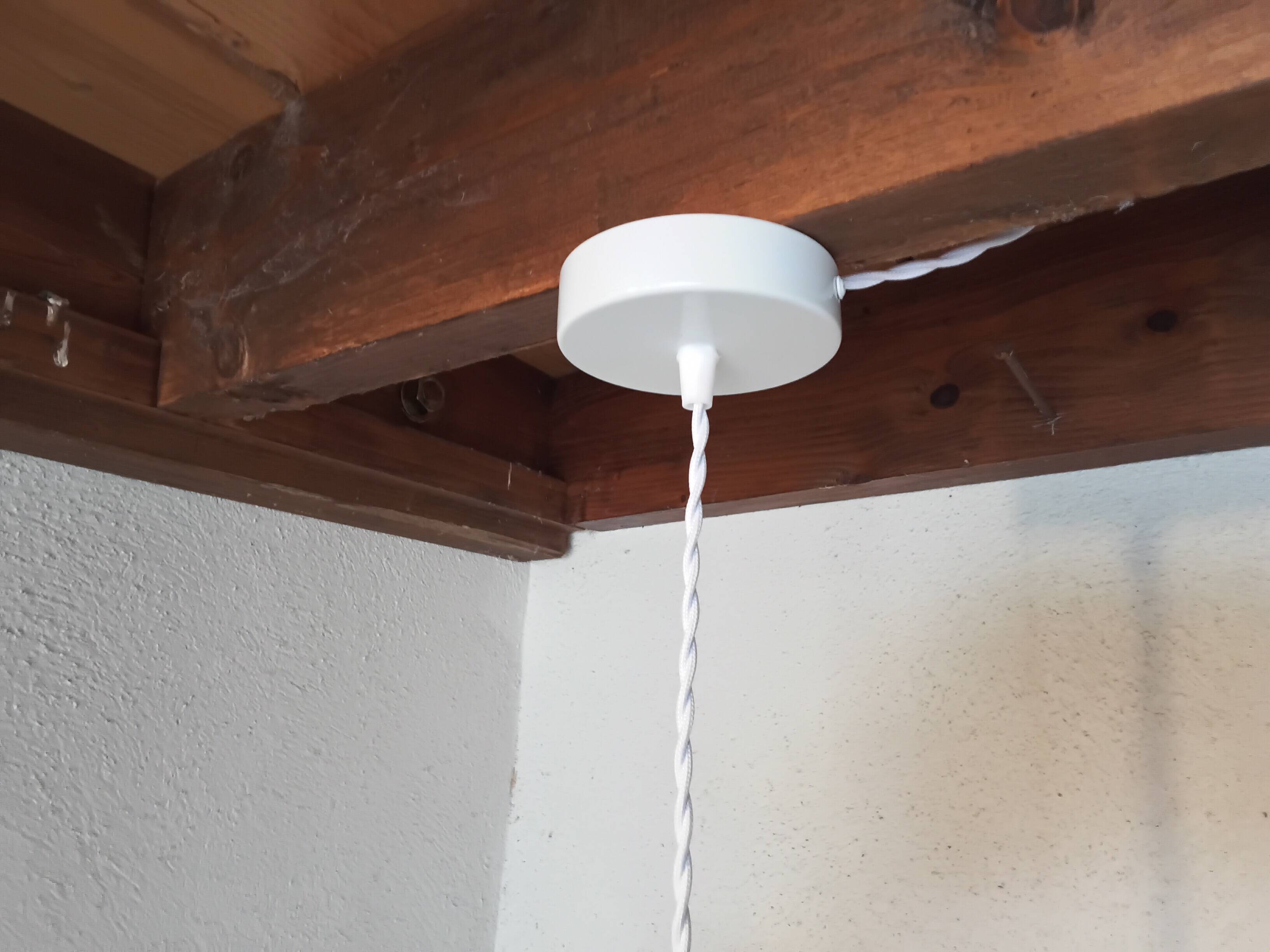 Vintage pink glass pendant light