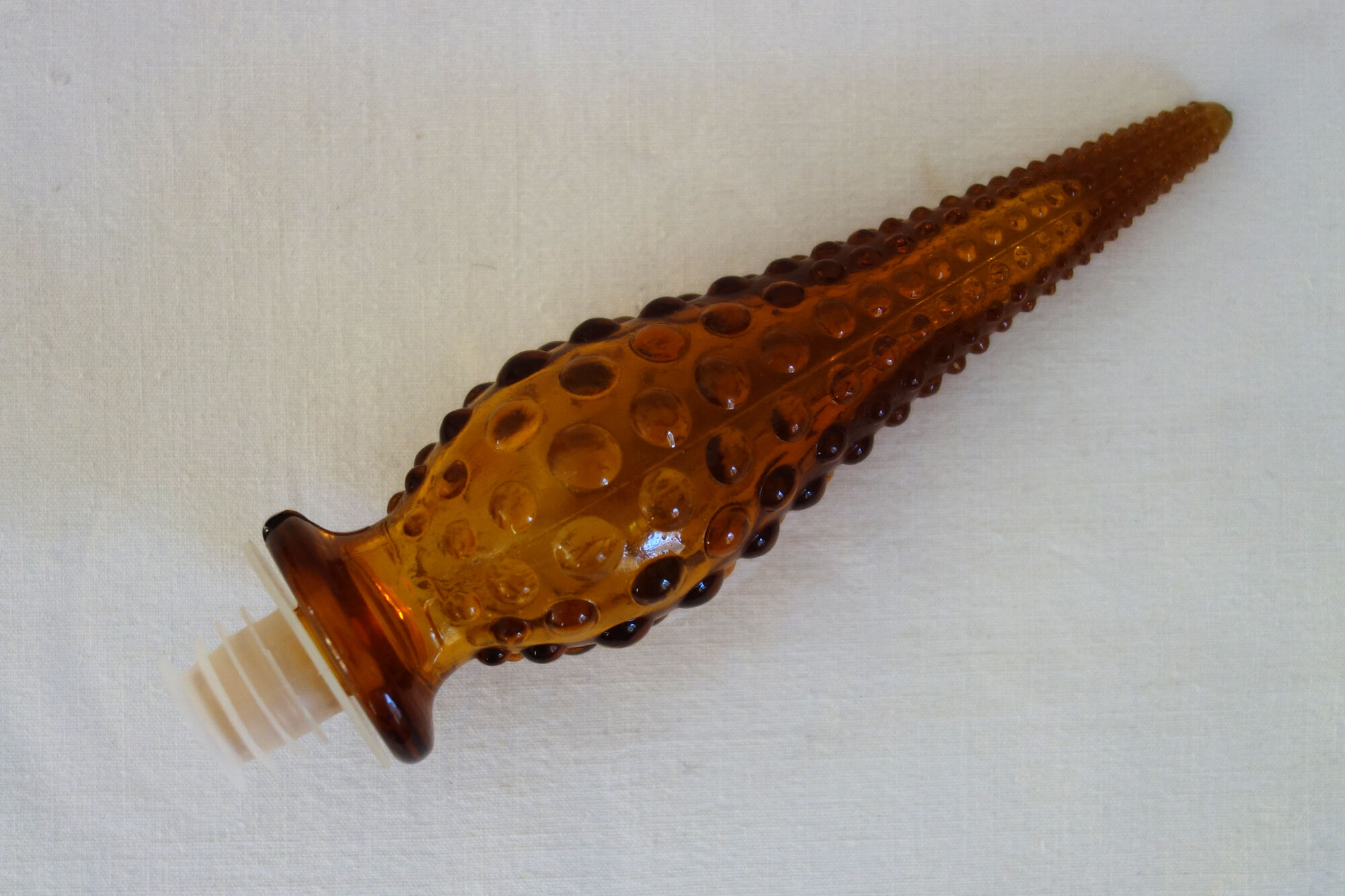 Carafe bottle in brown glass bubbles Empoli 60s