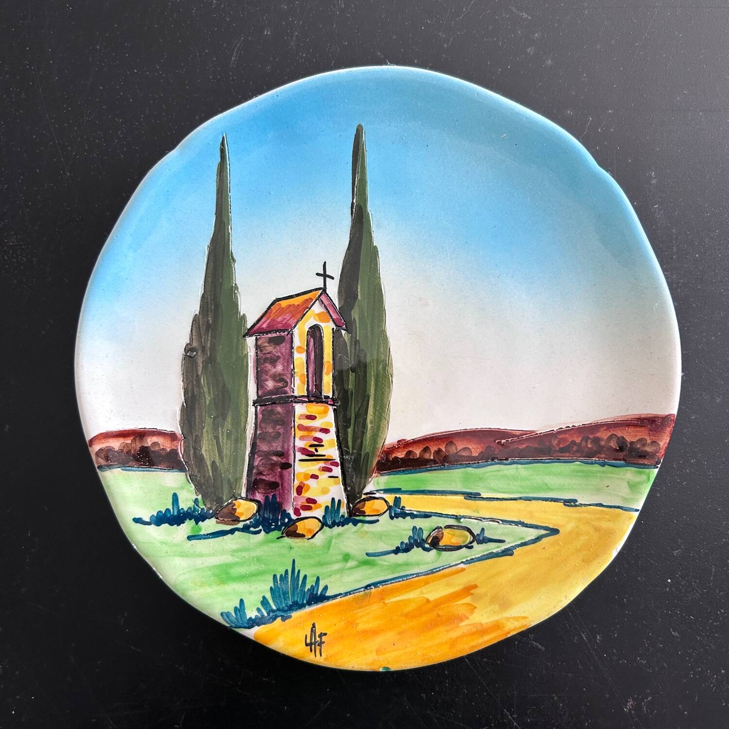 Small dish signed chapel decor